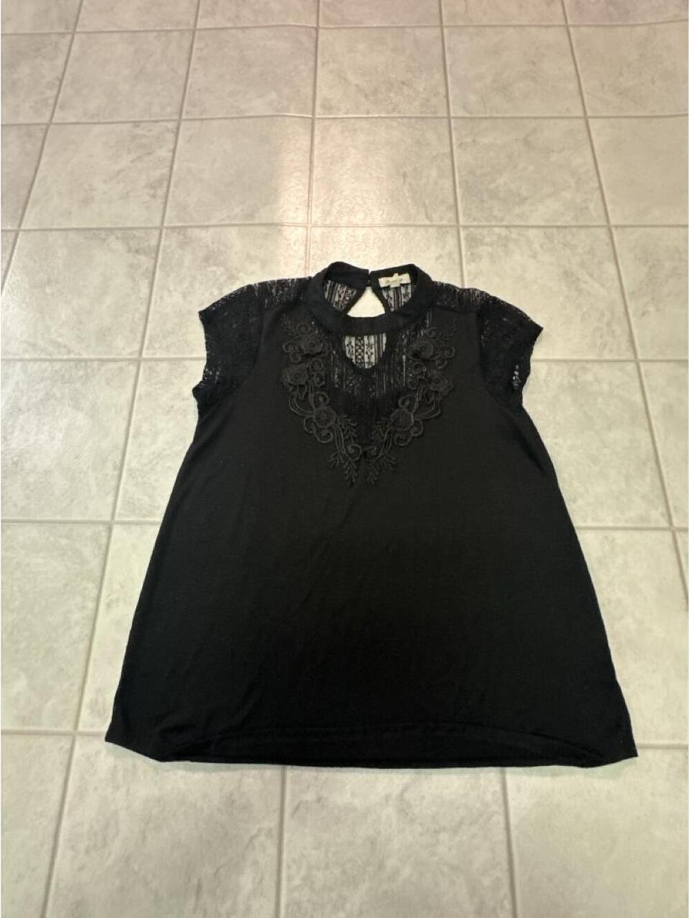 Paper Tee Women's Black Blous